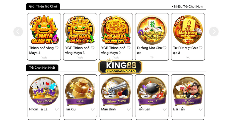 Game bài King88 giao diện 